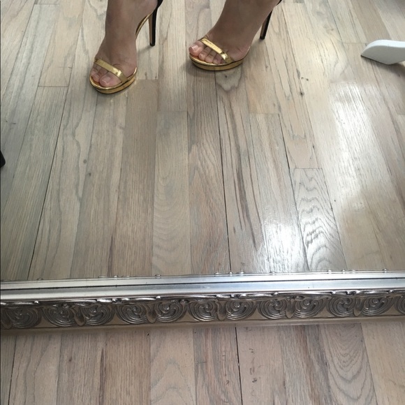 Michael Kors Cracked Metallic Leather And Suede Sandals sold T - Picture 4 of 13